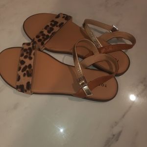 Torrid leopard strapped sandal size 13w NWOT